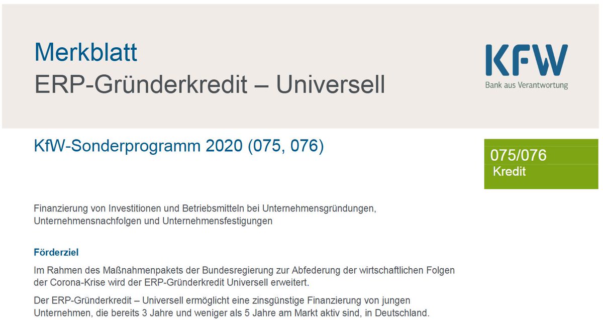 jumpp_FB's tweet photo. Corona - Für junge Unternehmen (bis 5 Jahre) und Freiberufler*innen: Innerhalb des KfW Sonderprogramms bietet der ERP-Gründerkredit – Universell erleichterte günstige Konditionen, um ihre Liquidität zu verbessern und  laufende Kosten zu decken https://t.co/yfyNPpfFoZ #jumppC19 https://t.co/xsetUjRnNK