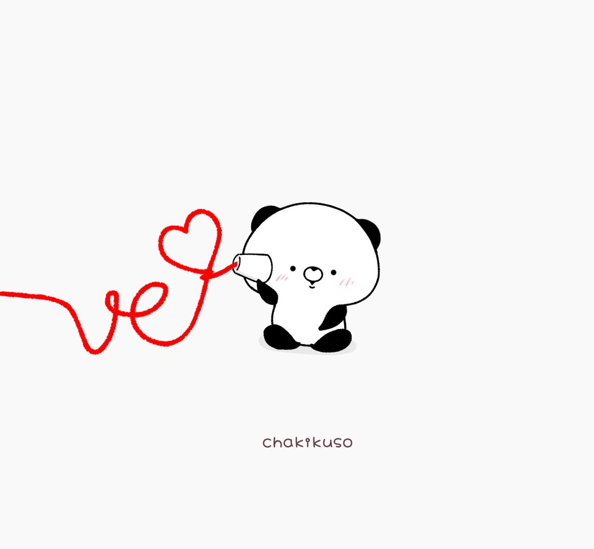 Chakikuso 恋人の日 ペア画風にしてみました こころにパンダ イラスト