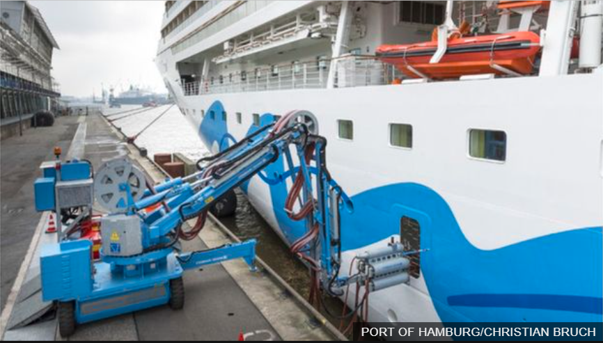 8.…and ships can plug into the electricity grid when they’re in port, rather than use their diesel engines, like they do in Los Angeles, Shenzhen and Hamburg.