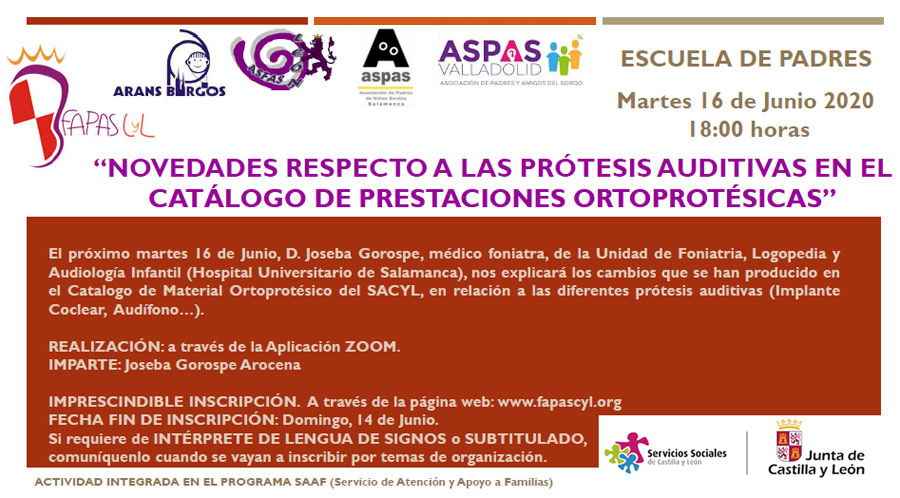 ARANSBUR's tweet photo. Webinar: NOVEDADES RESPECTO A AUDÍFONOS E IMPLANTES EN EL NUEVO CATÁLOGO DE PRESTACIONES ORTOPROTÉSICAS.
Impartido por Dr. Joseba Gorospe Arocena
ESCUELA DE PADRES #FAPASCyL Organiza:@ARANSBUR @AspasSalamanca @ASPASValladolid y @AsfasLeon Inscripción en: https://t.co/BbxGCKlglT https://t.co/4c96cWATuB