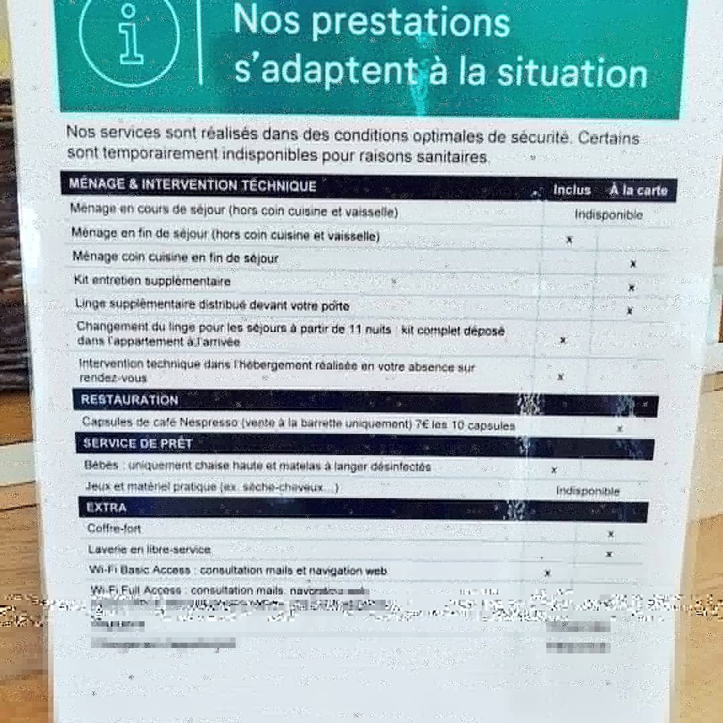 Quelques informations pour votre séjour 👉
✔️Nos horaires de réception
✔️On favorise le paiement sans contact
✔️Du gel à votre disposition
✔️Nos prestations sur place 😉