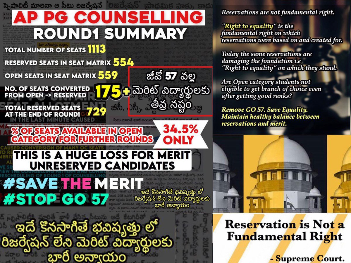 psk991's tweet photo. #SaveTheMerit #MurderOfMerit #StopGO57 @ysjagan @AndhraPradeshCM @VSReddy_MP @ncbn @JP_LOKSATTA @HariKrishnaCMO @drharshvardhan @PawanKalyan @RameshPV2010 @allanani_ysrcp @TV9Telugu @etvandhraprades @MahaaNews @abnandhrajyothy @tv5newsnow @NtvTeluguLive @SCofIndia @PMOIndia https://t.co/nPEXzLYfdo