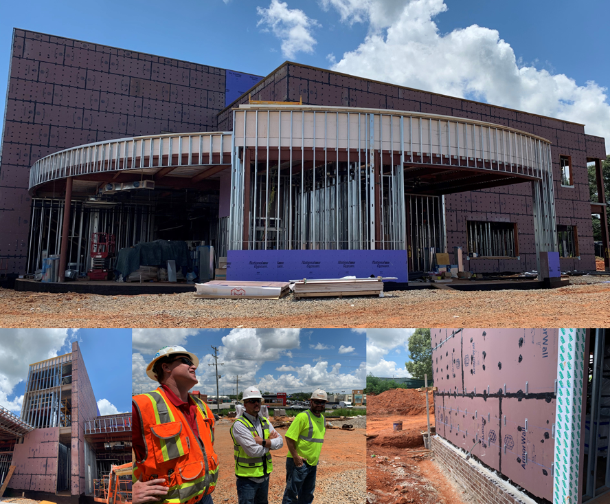 dupontarmorwall's tweet photo. Going up! Here's a quick preview from a current installation in SC, not far from our manufacturing plant. This medical office building will be super insulated, air and water tight, and structurally sound thanks to #ArmorWall. https://t.co/Ss8DydO0Zt