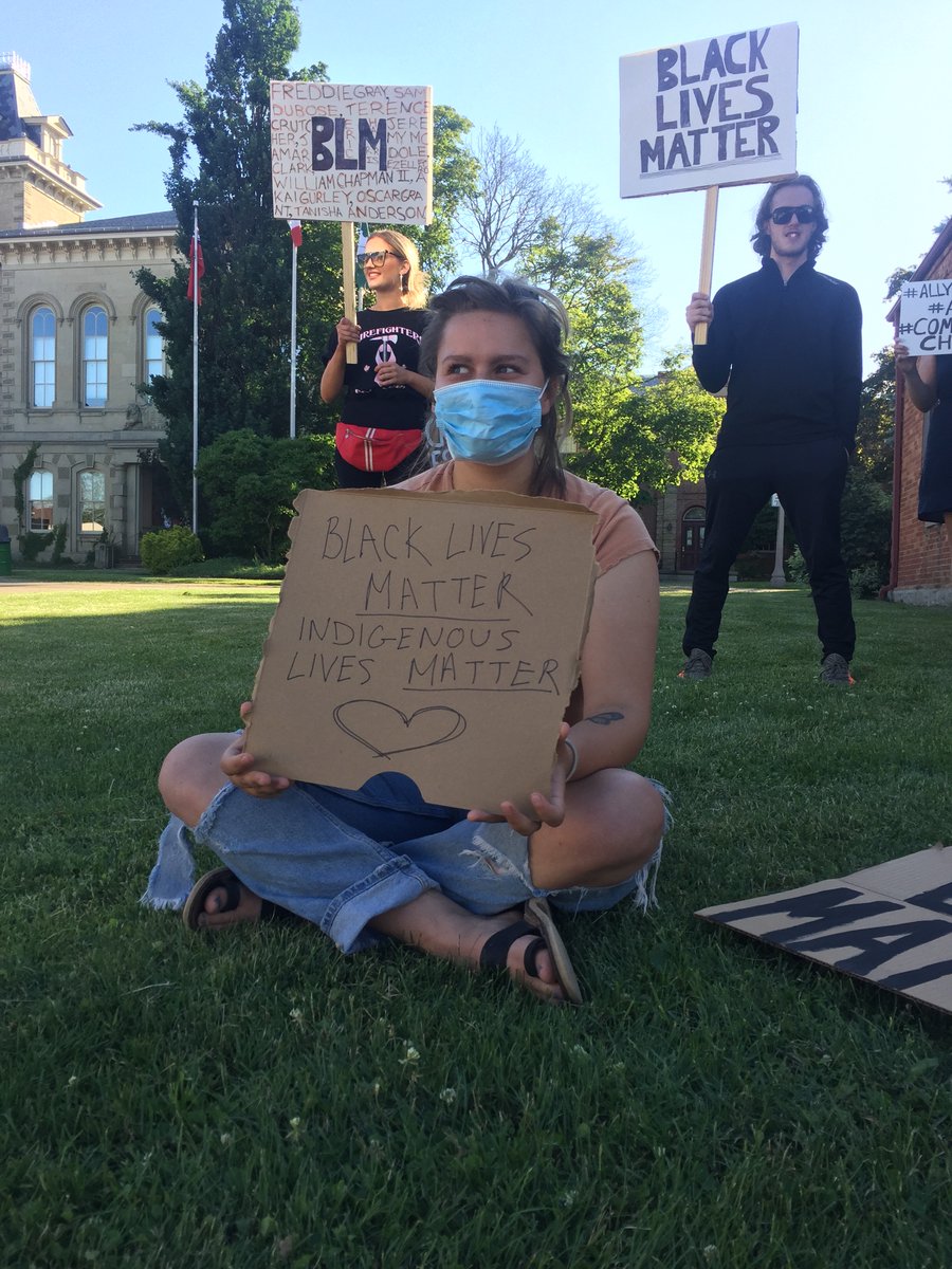Black Lives Matters protest in downtown Simcoe yesterday in front of town hall.