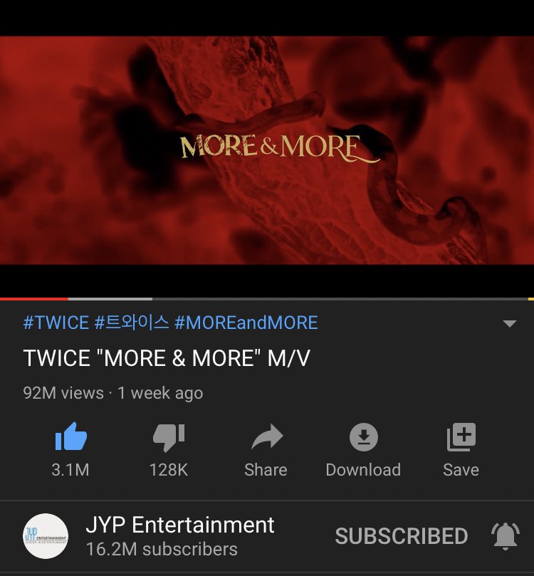 @TWICEYTData @TWICETrends @JYPETWICE I’ve been streaming it all day everyday🥰 
#MOREandMOREto100M 
@JYPETWICE