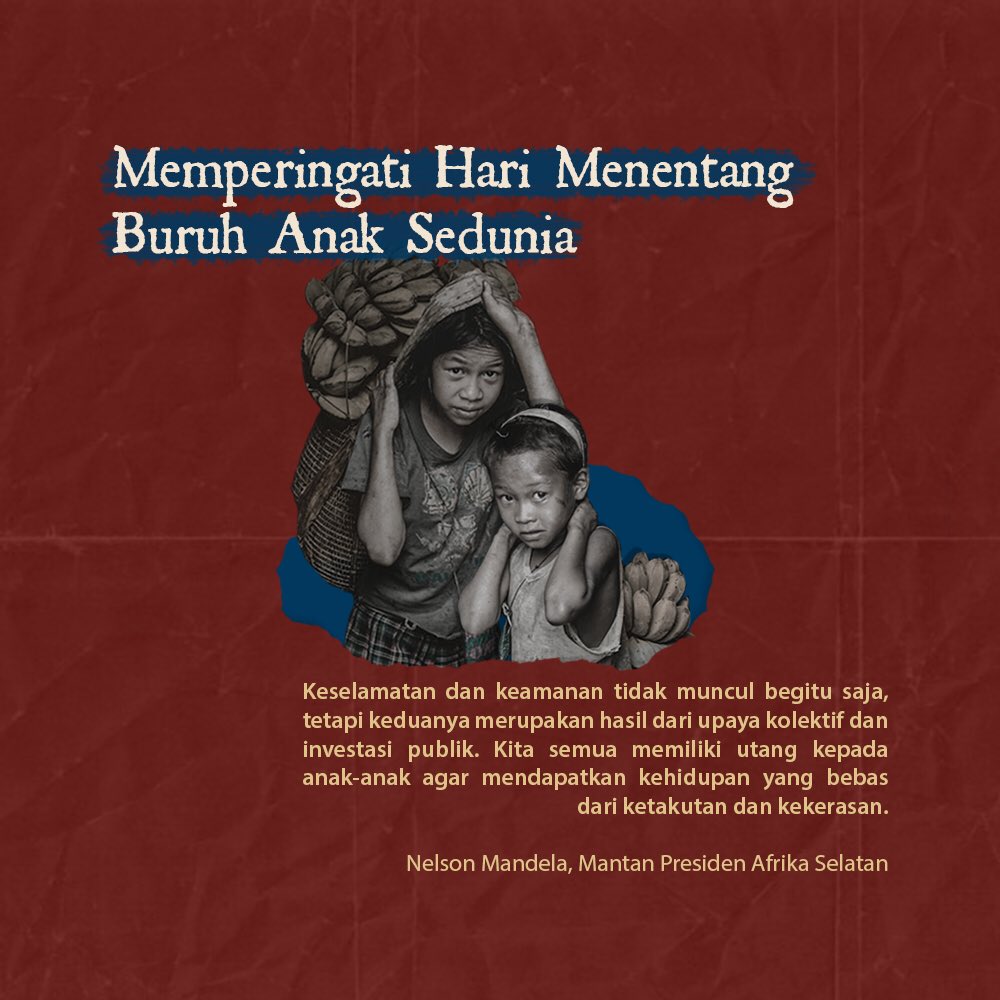 InsidePackage's tweet photo. Hari ini, 12 Juni 2020, marilah kita semua mengingat bahwa masih banyak anak di luar sana yang menjadi korban perdagangan manusia, yakni menjadi buruh anak

Mereka membutuhkan pertolongan kita untuk terus peduli dan mencari cara untuk menolong mereka.

#SadarIniNyata https://t.co/4bTVcUgNRB