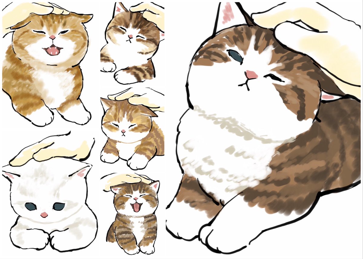 暑くても 猫なでなでしたい ぢゅの のイラスト