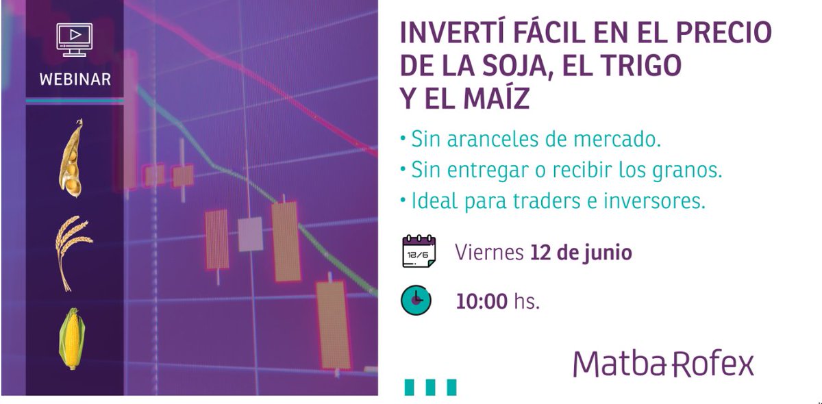 a3mercados's tweet photo. #HOY
Nueva edición #Webinar
Contratos Futuros MINI soja, el trigo y el maíz
· Sin aranceles de mercado
· Sin entregar o recibir los granos
· Ideal para traders e inversores
a las 10 hs:
https://t.co/rmmtwRQnnY
#Soja #Trigo #Maiz
#ContratosMini #MercadodeCapitales https://t.co/k1GOoOcIhH