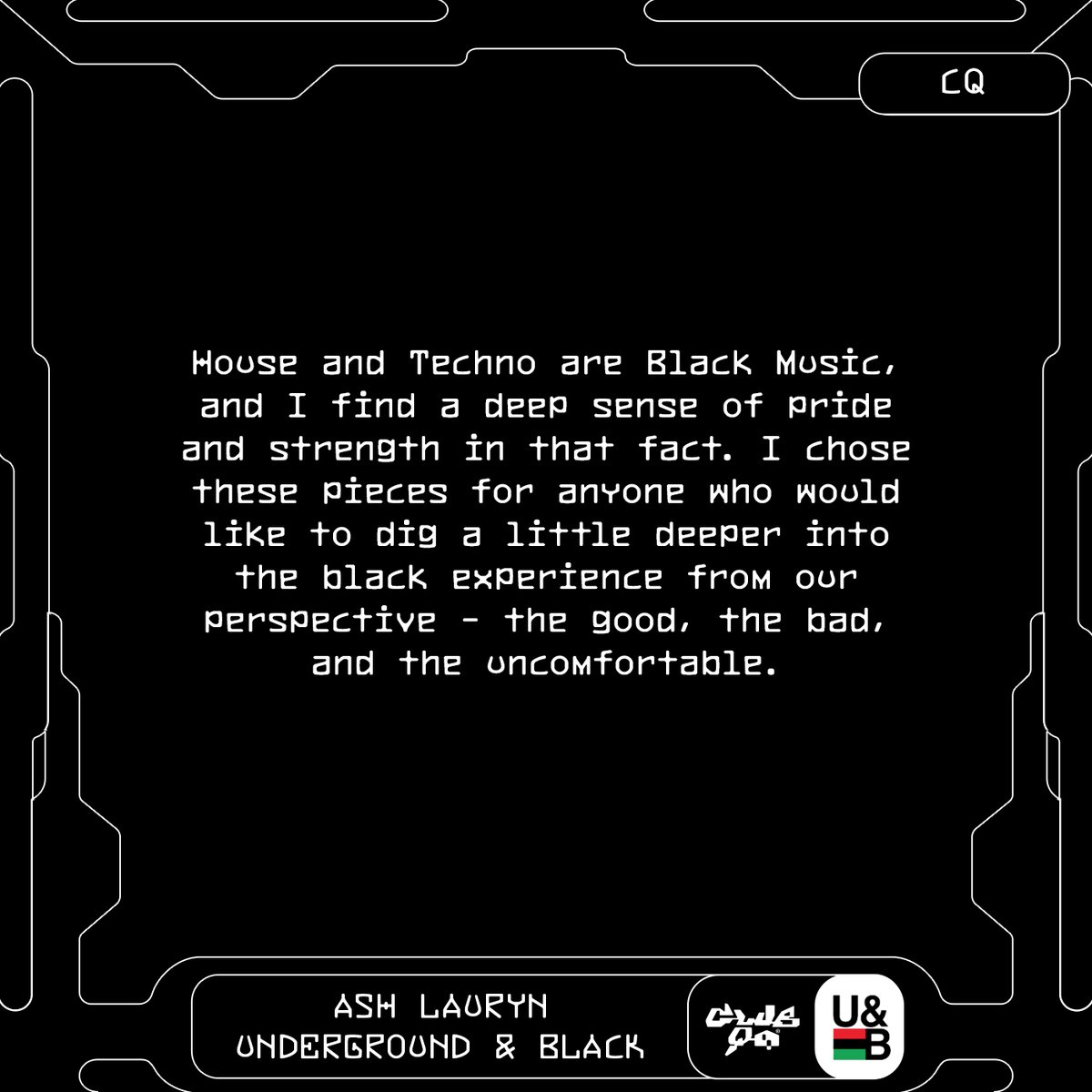 ClubQuarantaene's tweet image. For the next two weeks the Club Quarantäne platform will feature a selection of writings, videos and mixes celebrating black artists, art and culture as curated by Underground and Black's @AshLauryn313 

Check it out here: clubquarantaene.stream