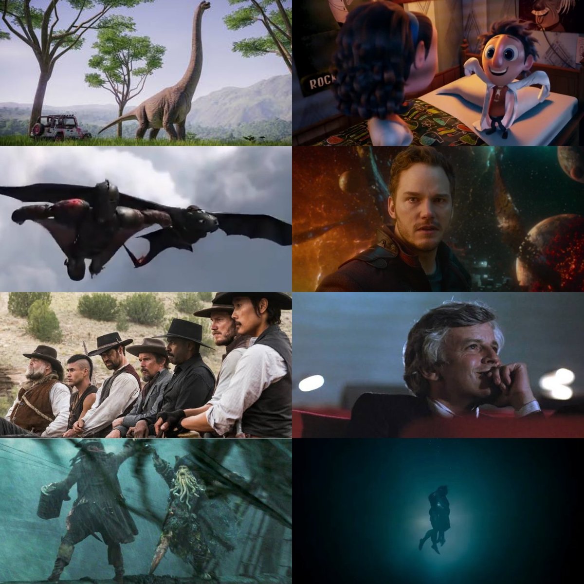 Orozcolb's tweet photo. Películas que me marcaron
PARTE 1

-Jurassic Park
-Lluvia de Hamburguesas
-Como entrenar a tu dragón (Trilogía)
-Guardianes de la galaxia
-Los 7 Magnificos
-Cinema Paradiso
-Piratas del Caribe (Trilogía)
-La forma del agua
#cine #movies https://t.co/fPuH8BJpb7