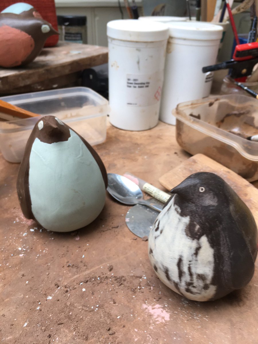 Can’t film myself this week but I’m making stoneware penguins ( &amp; dancing)while do the funky penguin is playing!!  <a href="/RobertElms/">Robert Elms</a> #getlondondancing