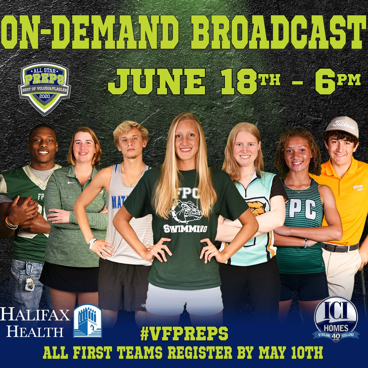 Daytona_Events's tweet photo. Check out all our 2020 #VFPREPS Player of the Year videos HERE: https://t.co/Kb1aJn2Dv2

Thank you Halifax Health and ICI Homes for your support. https://t.co/LQBU8U6BcW