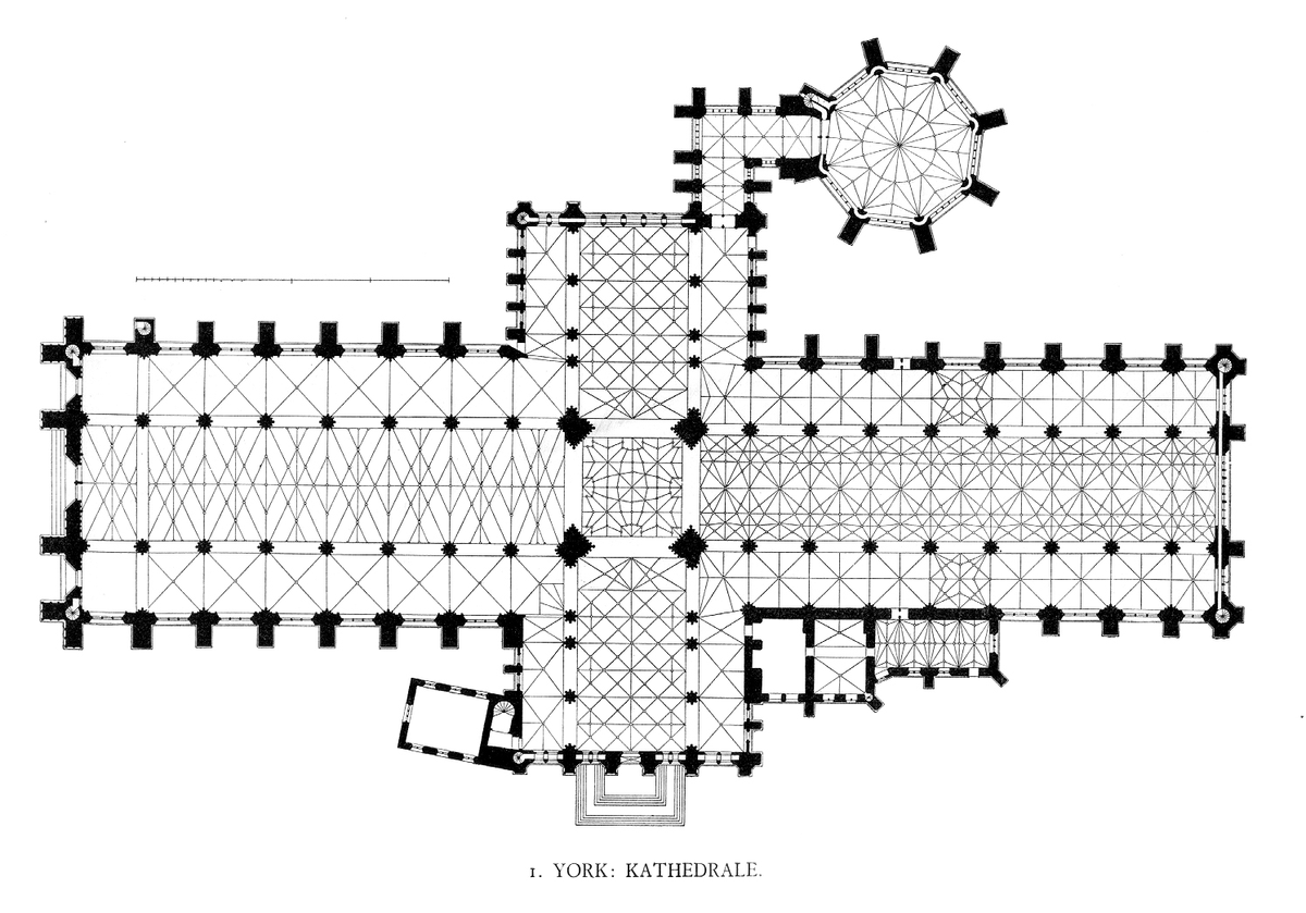 As you can see from this floorplan there's a LOT of Cathedral, containing a lot of space, and a lot of windows, but not a lot of contact with the ground.Cathedrals are great big balancing acts, with the weight of tonnes of stone funnelled down to rest on very small points.