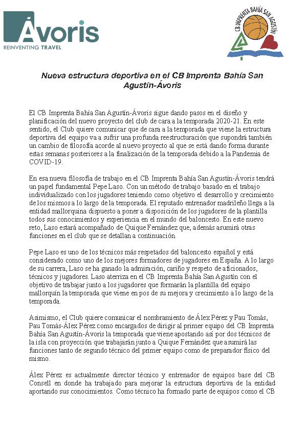 BahiaSanAgustin's tweet photo. Empezamos una nueva etapa y en ella también reestrucutramos nuestra estructura deportiva. Confíamos esta nueva filosofía de trabajo a toda una leyenda como es Pepe Laso y os anunciamos también el nombramiento de Álex Pérez y Pau Tomàs como primeros entrenadores del equipo. https://t.co/uuqPmk5h5G