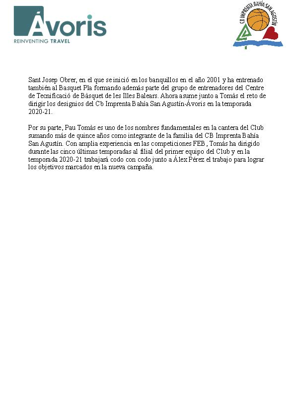 BahiaSanAgustin's tweet photo. Empezamos una nueva etapa y en ella también reestrucutramos nuestra estructura deportiva. Confíamos esta nueva filosofía de trabajo a toda una leyenda como es Pepe Laso y os anunciamos también el nombramiento de Álex Pérez y Pau Tomàs como primeros entrenadores del equipo. https://t.co/uuqPmk5h5G