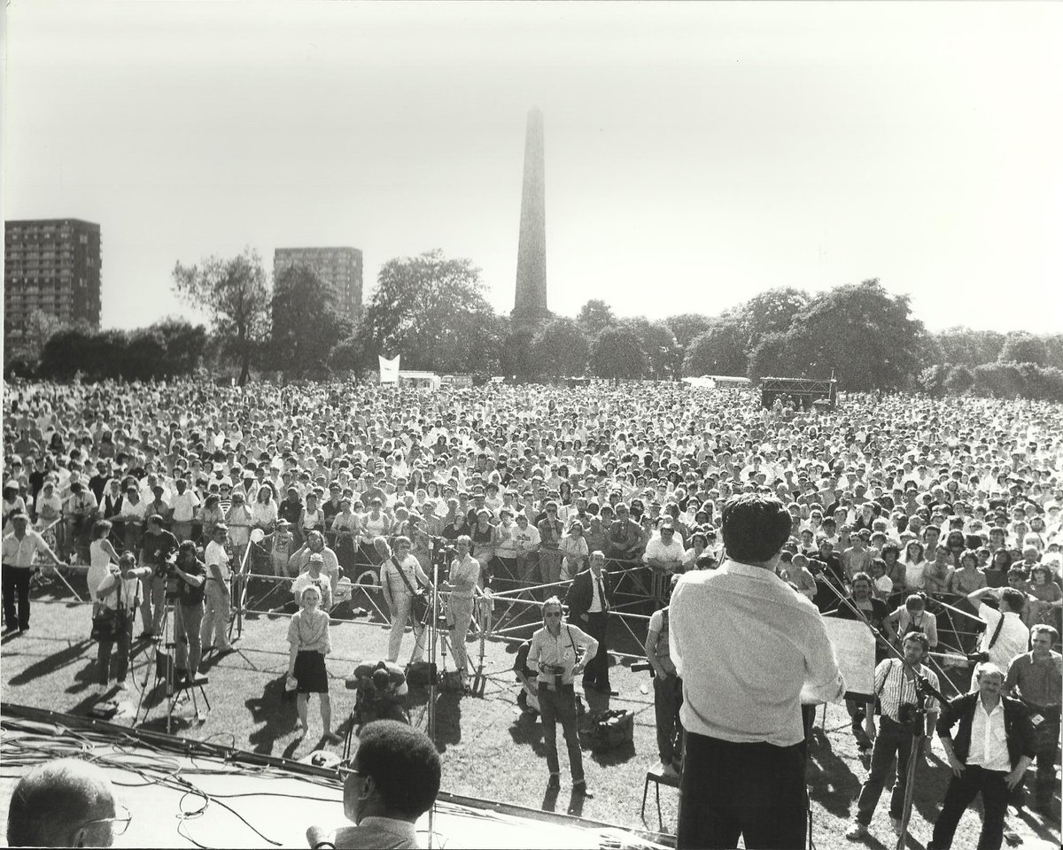 mandelasmf's tweet photo. On 12th June 1988  30,000 people marched to Glasgow Green to call for Mandela's release and sanctions against apartheid South Africa.  Jim Kerr sang "Mandela Day".  Oliver Tambo spoke, with Trevor Huddleston, Allan Boesak,  Andimba Toivo ja Toivo and others.   @simplemindscom https://t.co/nFrQmgTHoI