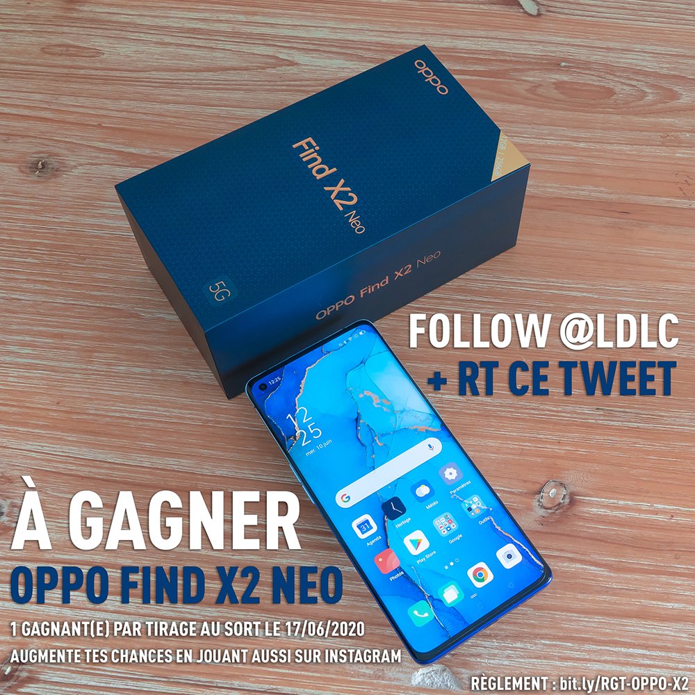 LDLC's tweet image. 🎁 Pour fêter l’arrivée de l’@OppomobileFR Find X2 Neo dans nos rangs, nous vous en offrons un !
👉 FOLLOW @LDLC + RT
🔎 bit.ly/LDLC-OPPO-X2
Tirage le 17/06/2020 🍀
#OPPOFindX2Neo #UncoverTheUltimate

👌 Double tes chances en participant aussi sur Instagram !
