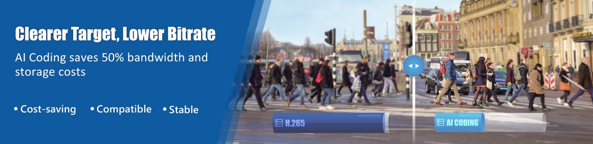 DahuaHQ's tweet image. #Dahua AI Coding puts emphasis on human🚶and vehicle🚗 while encoding, ensuring the target image quality while saving 50% bandwidth and storage costs compared with H.265.
#AI #AI_Coding
Lean more: bit.ly/3fkdAtk