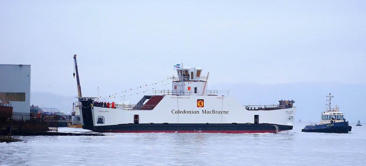 Forbes11David's tweet photo. Amazing how time passes quickly these days , this is the @CalMacFerries @Stuart_CalMac #Hallaig seconds after her launch under a dull sky hitting her natural element from #fergusonsshipyard on 17:12:12. She wouldn't enter service until October 2013
#daveforbesshippingarchives https://t.co/71XaAt2lAp