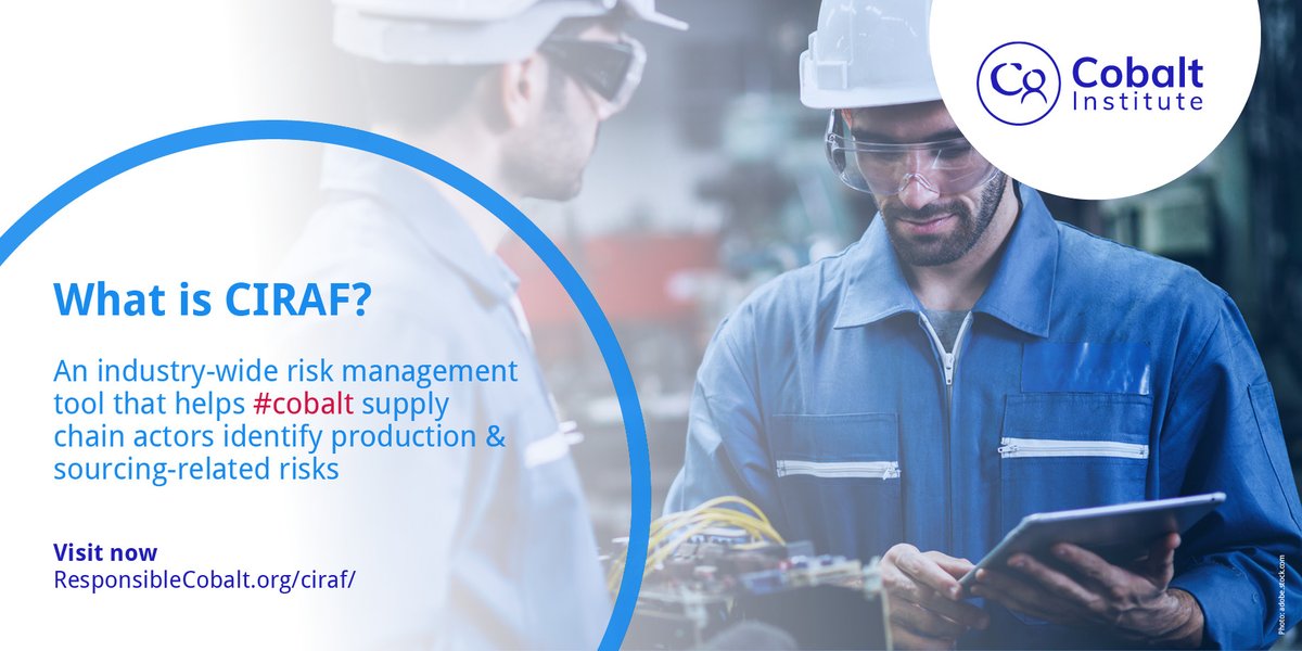 CobaltInstitut's tweet photo. #CIRAF, an industry-wide risk management tool, helps #cobalt supply chain actors identify production & sourcing-related risks: https://t.co/dkKcxHiW4g https://t.co/8wjtkNIhP2