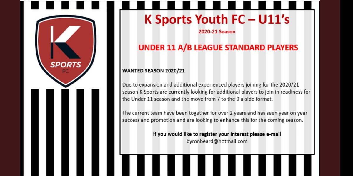 Currently looking to add 1 or 2 players to my U11's. Please spread the word, retweet and get in contact if interested @InvictaLge <a href="/KentYouthLeague/">KentYouthLeague</a> @KSportsFC <a href="/KSportsfcyouth/">K Sports FC Youth</a>