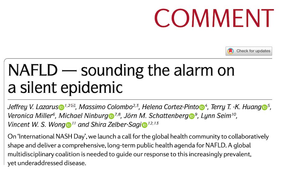 On International #NASHDay let's sound the alarm ⏰ on the silent epidemic that is #NAFLD

An expert group convened by EILF is calling for collaborative action &amp; new ways of working to beat #NAFLD!

Read the full article here! nature.com/articles/s4157…

#NoNASH #SDGs #NCDs