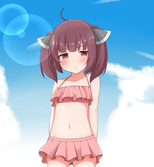 暑くなってきたので水着きりたん&あかりちゃん絵再掲 