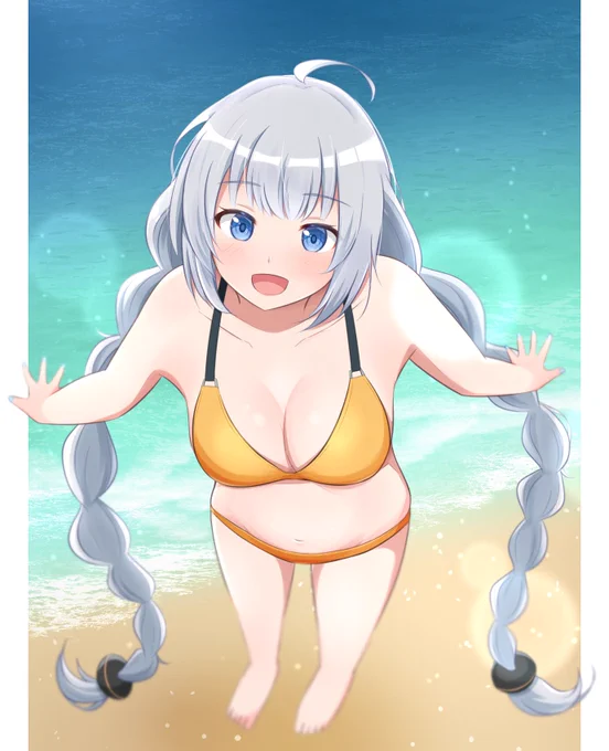 暑くなってきたので水着きりたん&あかりちゃん絵再掲 
