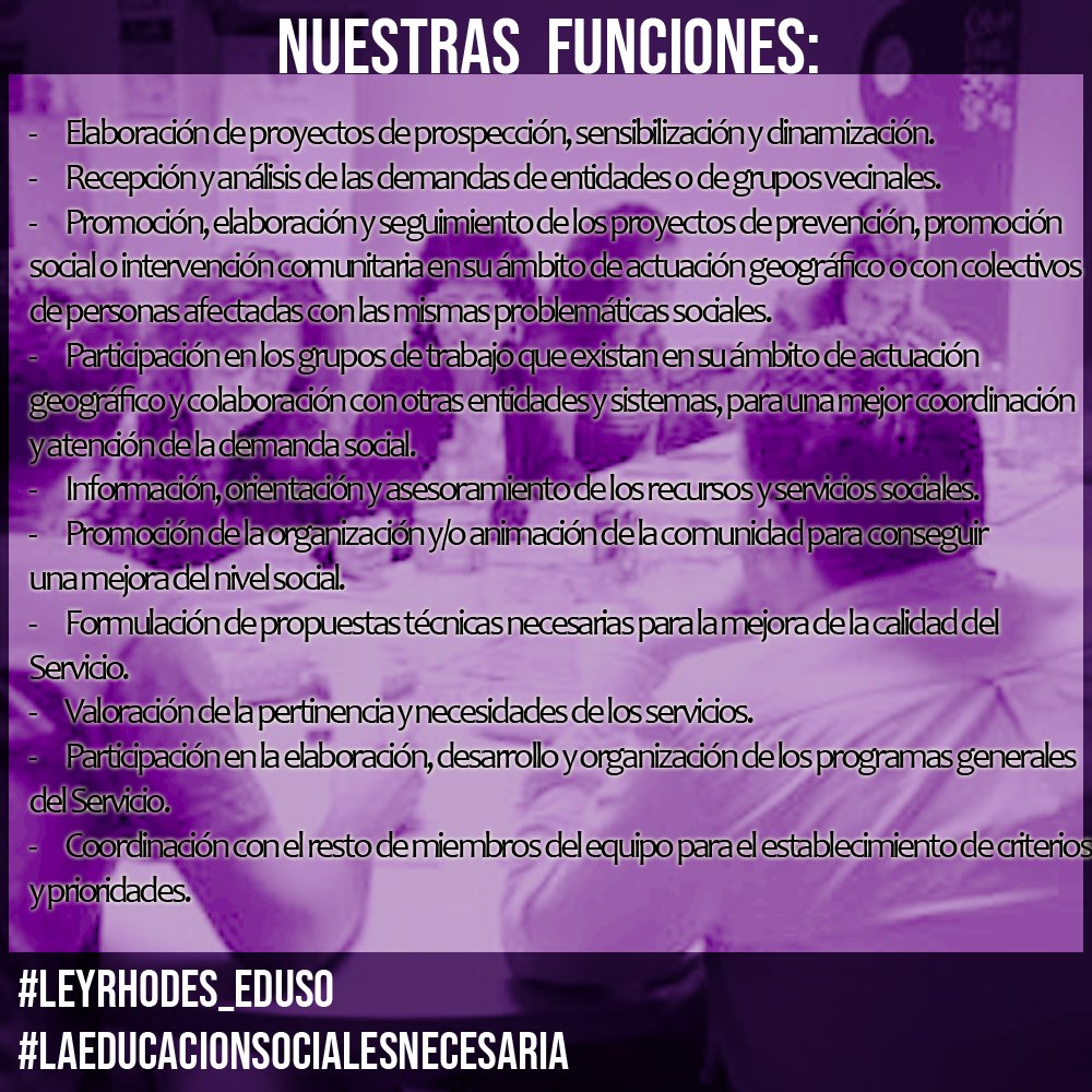 CEESCYL's tweet image. NO NECESITAMOS UN PERFIL LABORAL QUE YA EXISTE. DECIMOS NO AL INTRUSISMO.

#LeyRhodes_Eduso #LaEducacionSocialESNecesaria
