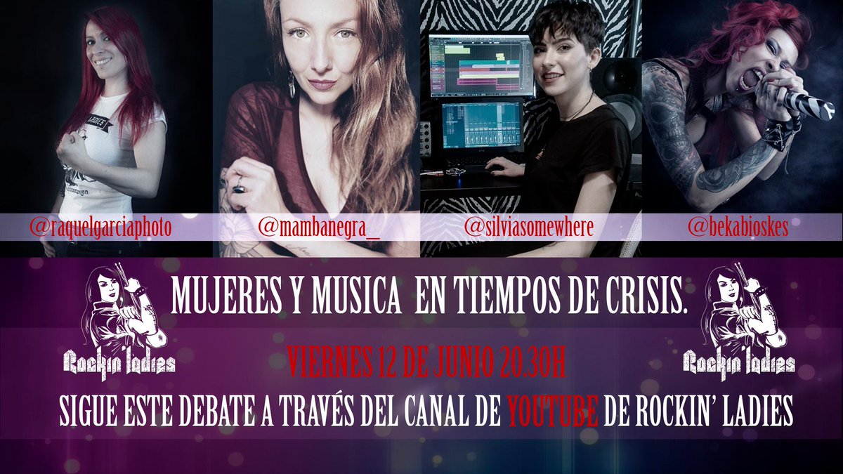 mambarecords1's tweet image. #HOY a las 20:30h Beatríz Viosques, vocalista de #ETERNALPSYCHO, Silvia Pesado de Vultur Studio, Rakel Garcia de Raquel Garcia Photography y Sara MB Dacunha de @mambarecords1 charlarán sobre la figura de la mujer en la industria musical actual, es decir en tiempo de crisis.