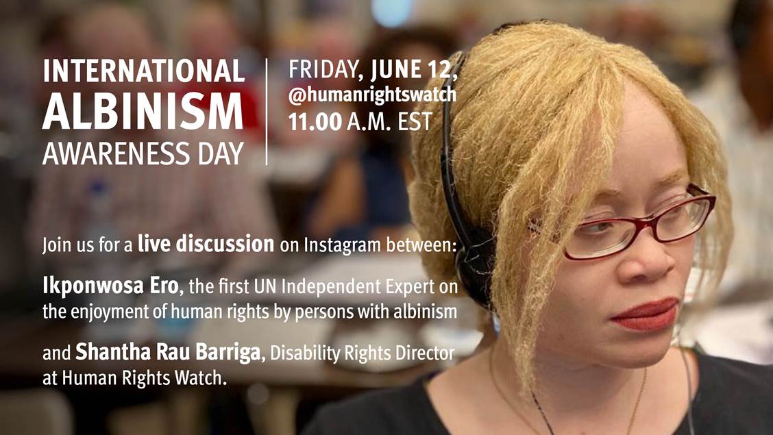 HRW Nederlands (@hrw_nl) on Twitter photo Wat vieren we op de Internationale Dag van het Albinisme?
Positieve verandering, mede mogelijk gemaakt door deelnemers <a href="/PostcodeLoterij/">Postcode Loterij</a> & @lilianefonds.
Meer weten?
17:00 uur, <a href="/instagram/">Instagram</a> Live met VN-expert <a href="/UnAlbinism/">UN Independent Expert on Albinism</a> en @ShanthaHRW
instagram.com/humanrightswat…
#Mensenrechten Wat vieren we op de Internationale Dag van het Albinisme?
Positieve verandering, mede mogelijk gemaakt door deelnemers <a href="/PostcodeLoterij/">Postcode Loterij</a> & @lilianefonds.
Meer weten?
17:00 uur, <a href="/instagram/">Instagram</a> Live met VN-expert <a href="/UnAlbinism/">UN Independent Expert on Albinism</a> en @ShanthaHRW
instagram.com/humanrightswat…
#Mensenrechten