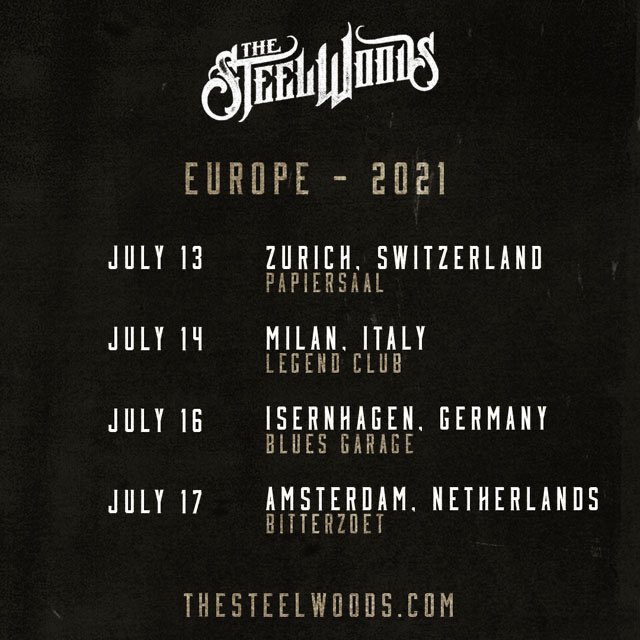 Nachholtermin für <a href="/thesteelwoods/">The Steel Woods</a> bestätigt!

Bereits gekaufte Tickets behalten ihre Gültigkeit. 

#TheSteelWoods #SouthernRock #wizpro