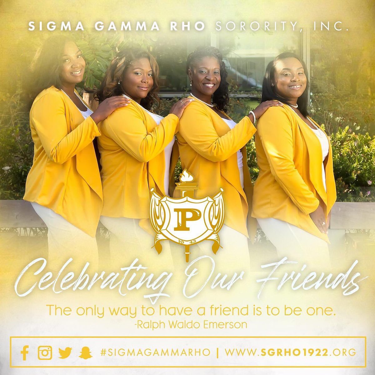 sgrho_ios's tweet photo. Today we are celebrating our friends! Philos are (FRIENDS) of ΣΓΡ Sorority, Inc. established in 1943 in Galveston, Texas, to assist alumnae chapters with community service across the nation. We appreciate them!
#sigmagammarho #philofriday https://t.co/50xB2sVKah