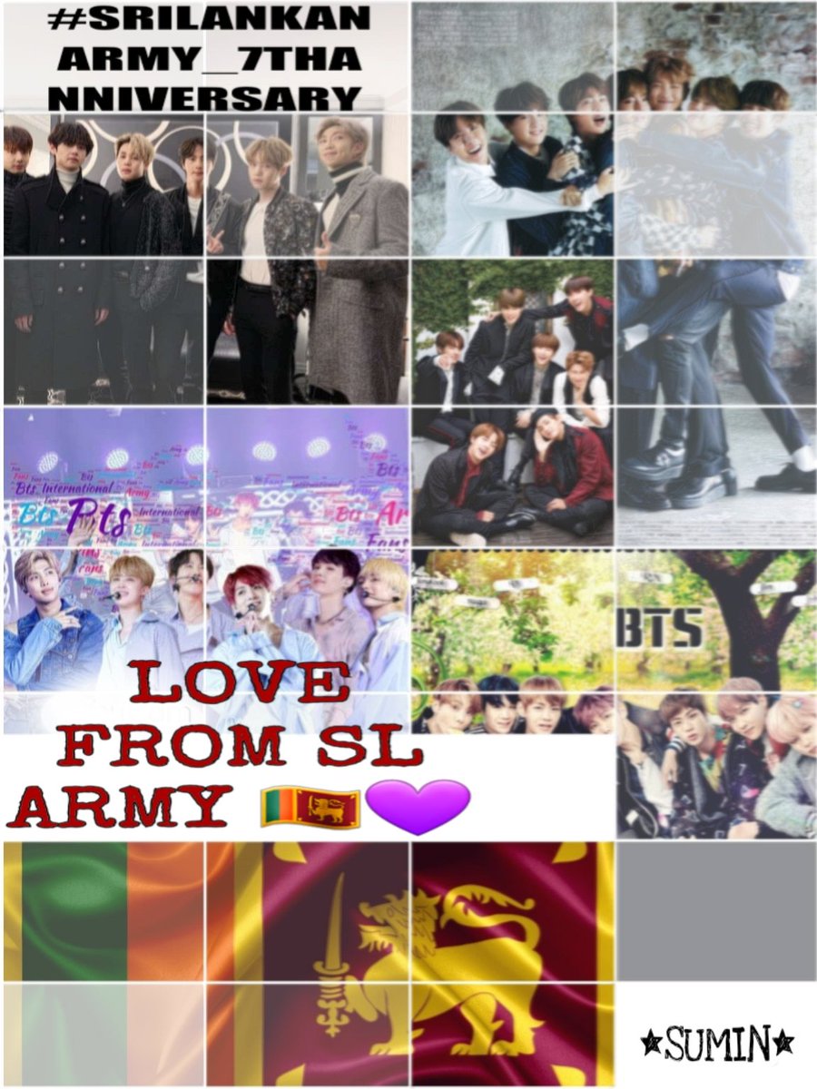 SUMIN_UI's tweet photo. HAPPY 7th ANNIVERSARY BTS...!!!!🇱🇰💜️
We're always on your side😘
Saranghae❤️❤️ #srilankanarmy_7thanniversary
#7yearsAndCountingWith7 
#SpineLs #SLARMY #purpleubts #allforbts https://t.co/SXyY0dhAdT