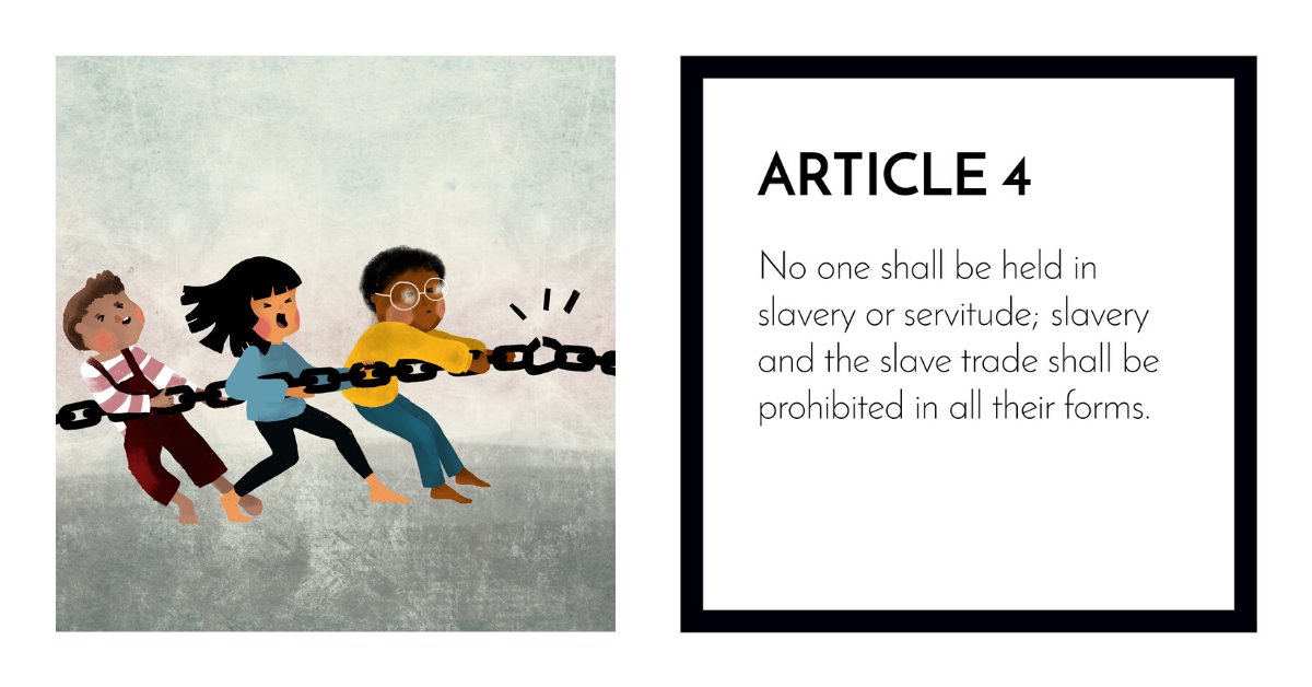 Universal Declaration of Human Rights / Article 14: No one shall be held in slavery and servitude; slavery and the slave trade shall be prohibited in all their forms.
.
Project: Human Rights Card Game
Client: @amnesty 
#WorldDayAgainstChildLabour2020 #notochildabuse