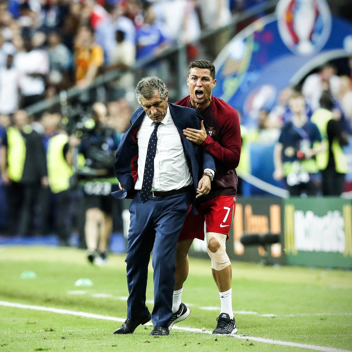 brfootball's tweet photo. Euro 2020 was meant to kick-off today.

Throwback to when Ronaldo turned into Coach CR7 to help guide Portugal to their first major trophy in 2016 🏆 https://t.co/Er4ENh5wNX