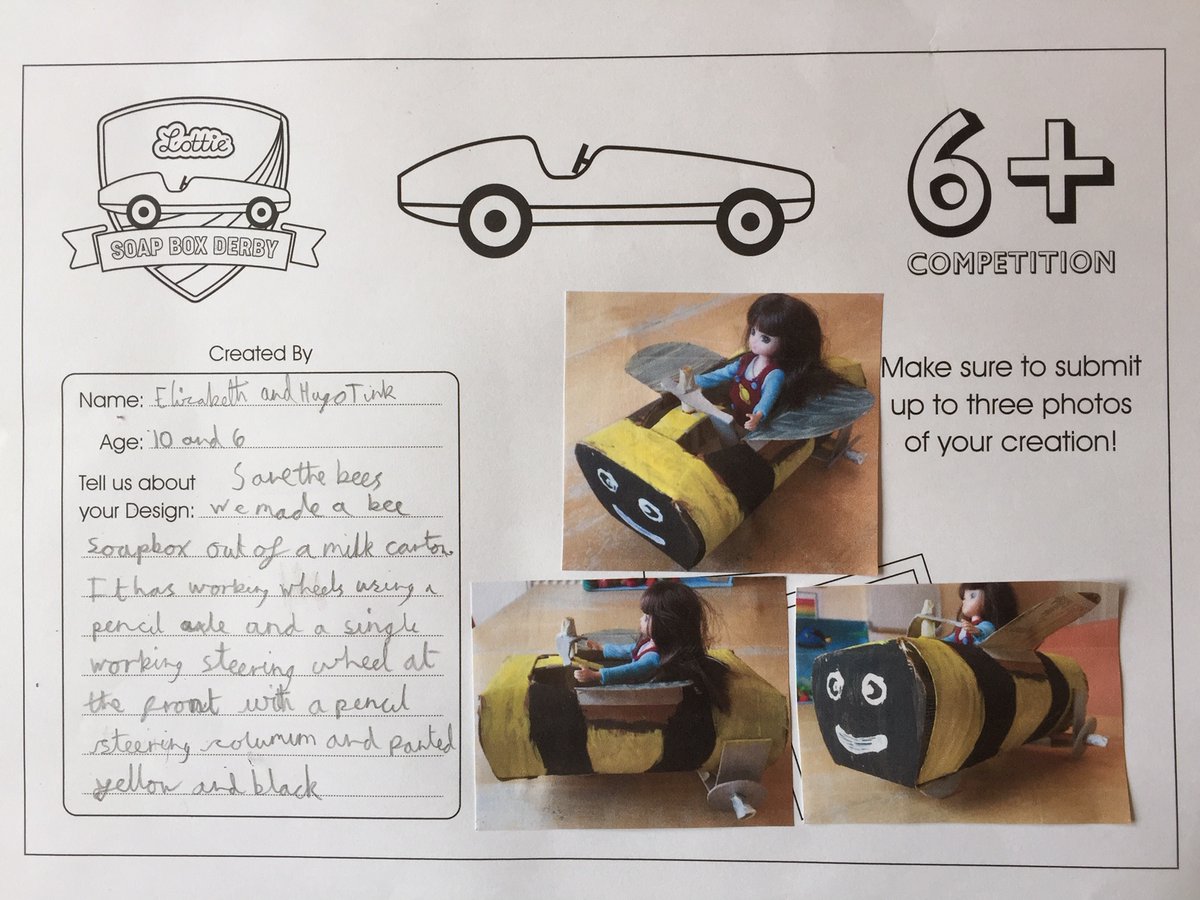 Lottie_dolls's tweet photo. Lottie World wide Soapbox Competition ☺️
In partnership with @WES1919 the winning design will be made into a REAL TOY! The winner will be fully credited on the packaging 😁🥳
Competition details and how to enter is found below:
https://t.co/0tviq7j3wg https://t.co/uAWYYHuCmX
