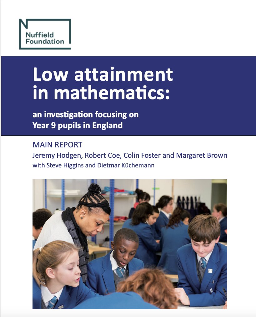 Jeremy Hodgen (@jeremyhodgen) on Twitter photo Our report, Low attainment in mathematics: An investigation focusing on Year 9 students in England, funded by <a href="/NuffieldFound/">Nuffield Foundation</a>, with <a href="/colinfoster77/">Colin Foster</a> <a href="/ProfCoe/">Robert Coe</a> <a href="/profstig/">Steve Higgins</a> is published today #LowAttainmentMaths <a href="/IOE_London/">UCL Institute of Education</a> ucl.ac.uk/ioe/department… Our report, Low attainment in mathematics: An investigation focusing on Year 9 students in England, funded by <a href="/NuffieldFound/">Nuffield Foundation</a>, with <a href="/colinfoster77/">Colin Foster</a> <a href="/ProfCoe/">Robert Coe</a> <a href="/profstig/">Steve Higgins</a> is published today #LowAttainmentMaths <a href="/IOE_London/">UCL Institute of Education</a> ucl.ac.uk/ioe/department…