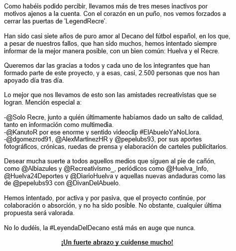 Hasta siempre, recreativistas. #LeyendaDelDecano ⚪🔵