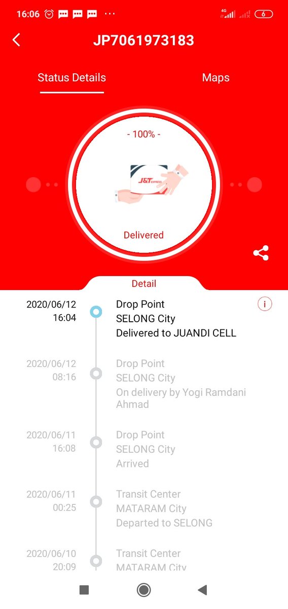 Hi <a href="/jntexpressid/">J&T Express Indonesia</a> mhn bantuan paket saya dg no resi berikut NON COD tp tadi customer keliru dan membayar ke Kurir, mohon dibantu
JP7061973183