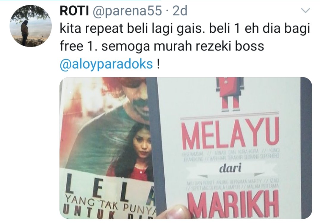 aloyparadoks's tweet photo. Belilah buku dari saya, seperti mereka ini yang sangat berpuasa hati dengan servis. Terima kasih atas sokongan. https://t.co/zLLfMETxNE