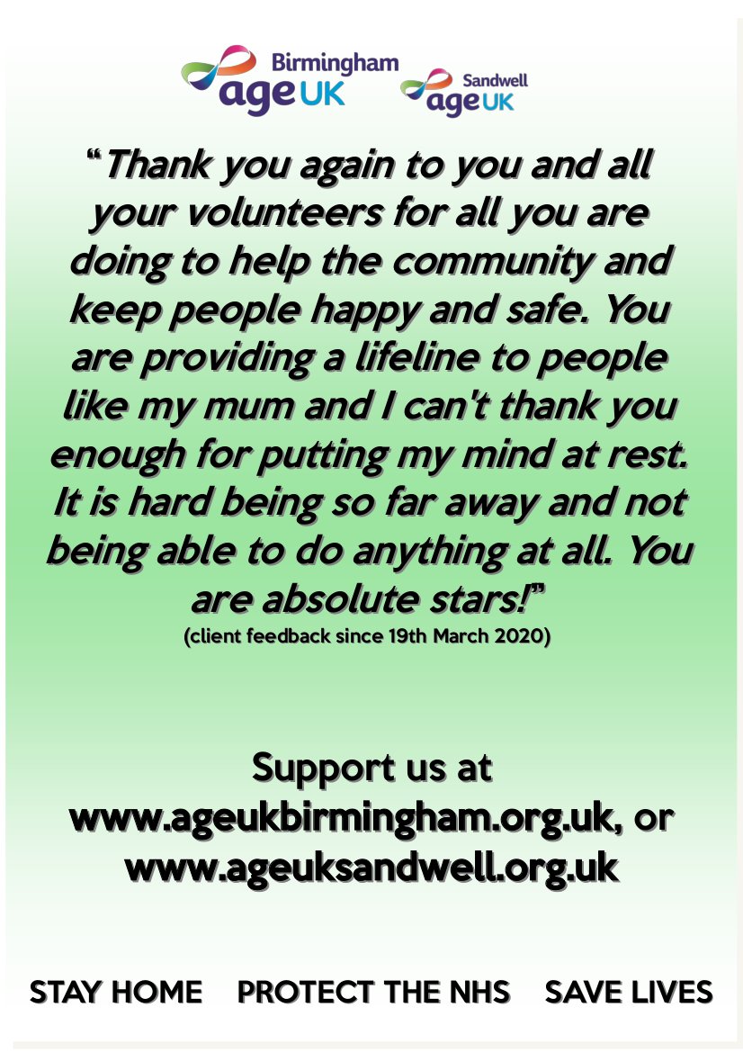 AgeUKBirmingham's tweet photo. We are turning your donations into action! Please give generously today so that we can support those still in isolation and shielding, Support us today in helping those who really need it: https://t.co/oFPSgErgoQ #Covid19UK #COVID19 #OlderPeople #HelpUsReachMore #HelpUsHelpThem https://t.co/ZTfy5OKwIq