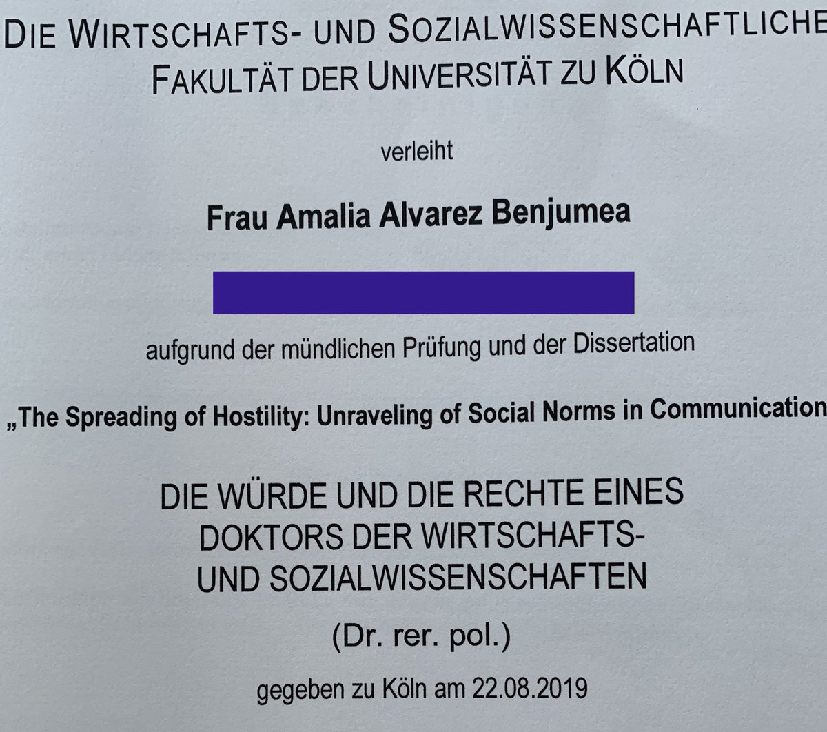 Amalia Alvarez Almost 10 Months After The Defense I Published My Thesis And Finally Received My Phd Certificate I Am The Real Deal Now T Co Ank2s6muka