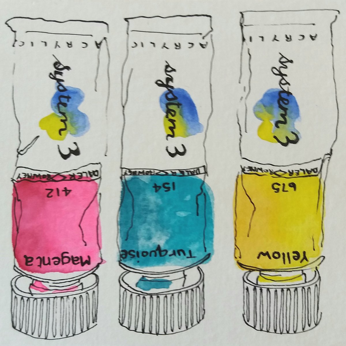 Acrylics. Acrylic paints are great for sketchbooks because they dry so quickly and they come in some brilliant colours. #watercolour #watercolor #watercolours #sketchbook #inkandwatercolour #watercoloursketch #watercolourart #watercolourdaily #thedailysketch #makearteveryday