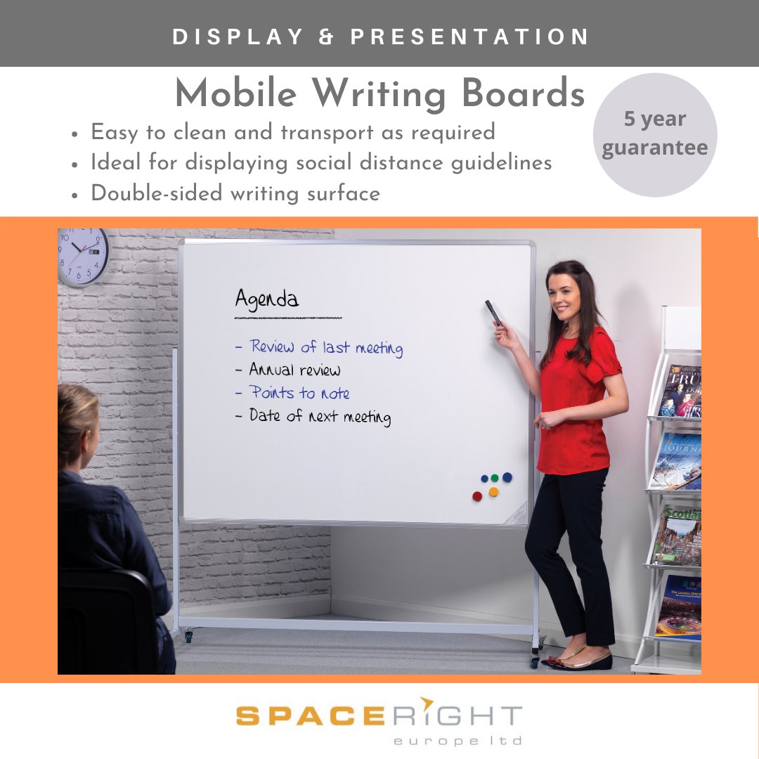 SpacerightEuro's tweet photo. Within our display and presentation range, we have a vast array of writing boards to choose from.
The Mobile Writing Board offers great value & flexibility.
For details visit: https://t.co/nTZoebVndT or contact your educational supplier.
#educationfurniture #writingboards https://t.co/hzkyPMfGb9