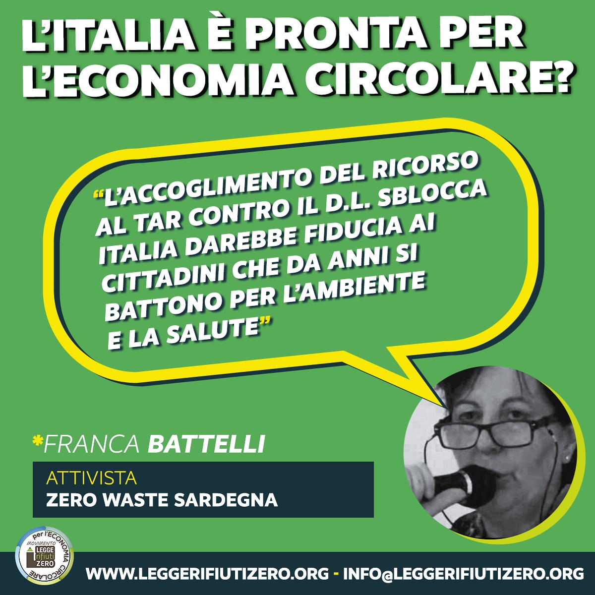 🤔 #Italia è pronta per #economiacircolare ?
“L’accoglimento del ricorso al Tar contro il d.l. Sblocca Italia darebbe fiducia ai cittadini che da anni si battono per l’ambiente e la salute”
👉 Franca Battelli - Zero Waste Sardegna ▶️ Guarda (04.06.2020):
youtu.be/EM6ejGhC3Yw?t=…