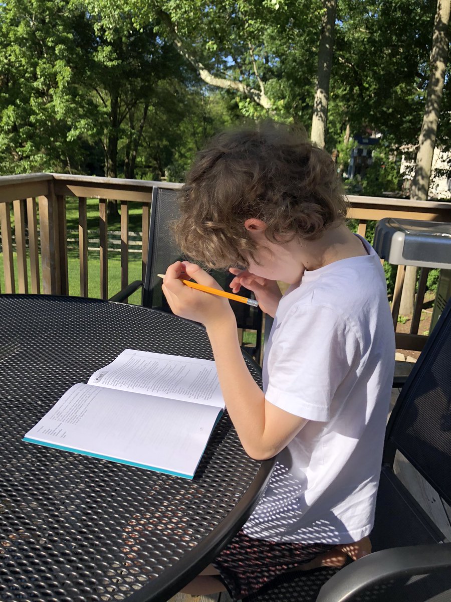 sodonnell76's tweet photo. Youngest working to prevent โsummer slideโ before we start the days fun #letmegooglethat #mybrainhurts ๐๐ https://t.co/s0DJQwZYyi
