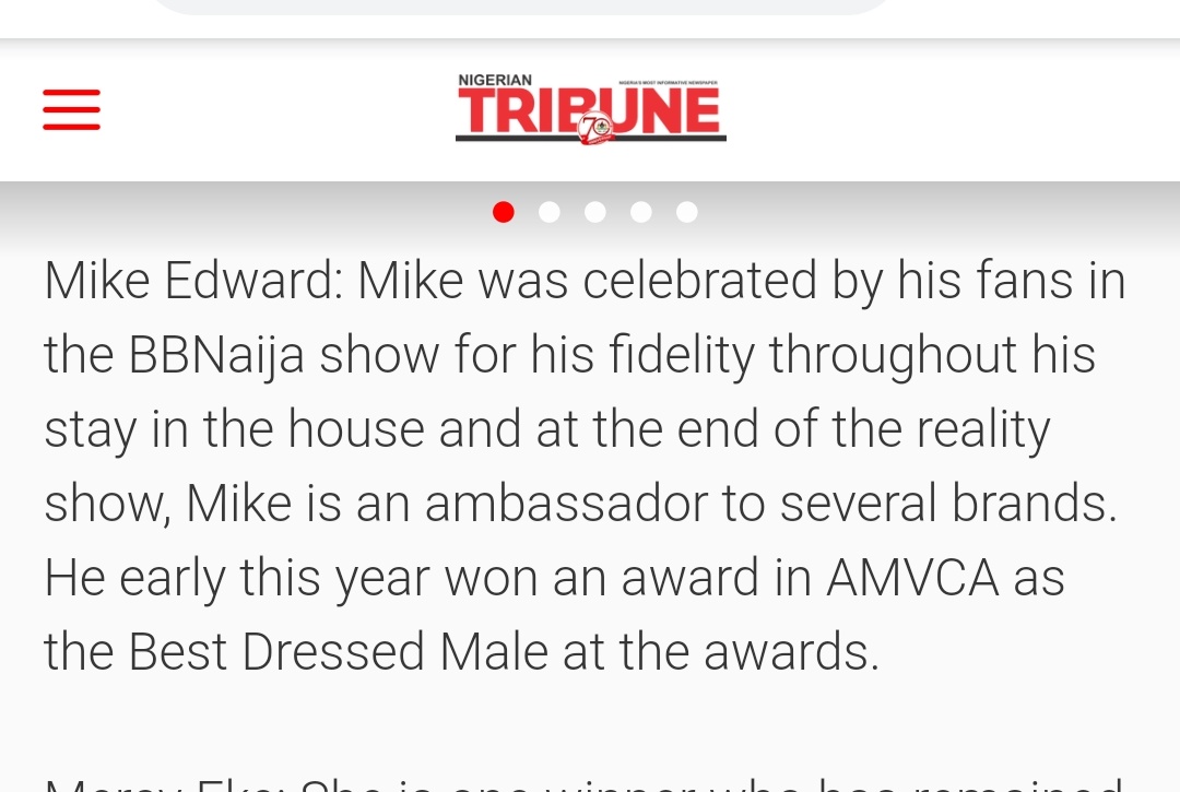 Viva_la_porshe's tweet photo. Look what the Nigerian Tribune had to say about my faves
#ManLikeMike
#ManLikeTobi https://t.co/vnU91rO1vu