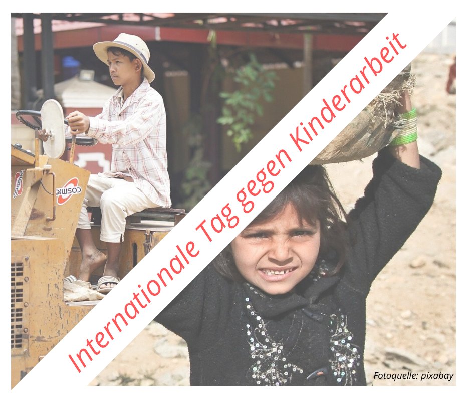 Spielen, Spaß haben, zur Schule gehen: Dinge, die für uns zum Alltag eines Kindes dazu gehören. Leider trifft das nicht auf alle Kinder zu. Der #TaggegenKinderarbeit soll auf die Ausbeutung der betroffenen Kinder aufmerksam machen. Jedes Kind verdient eine glückliche Kindheit!
