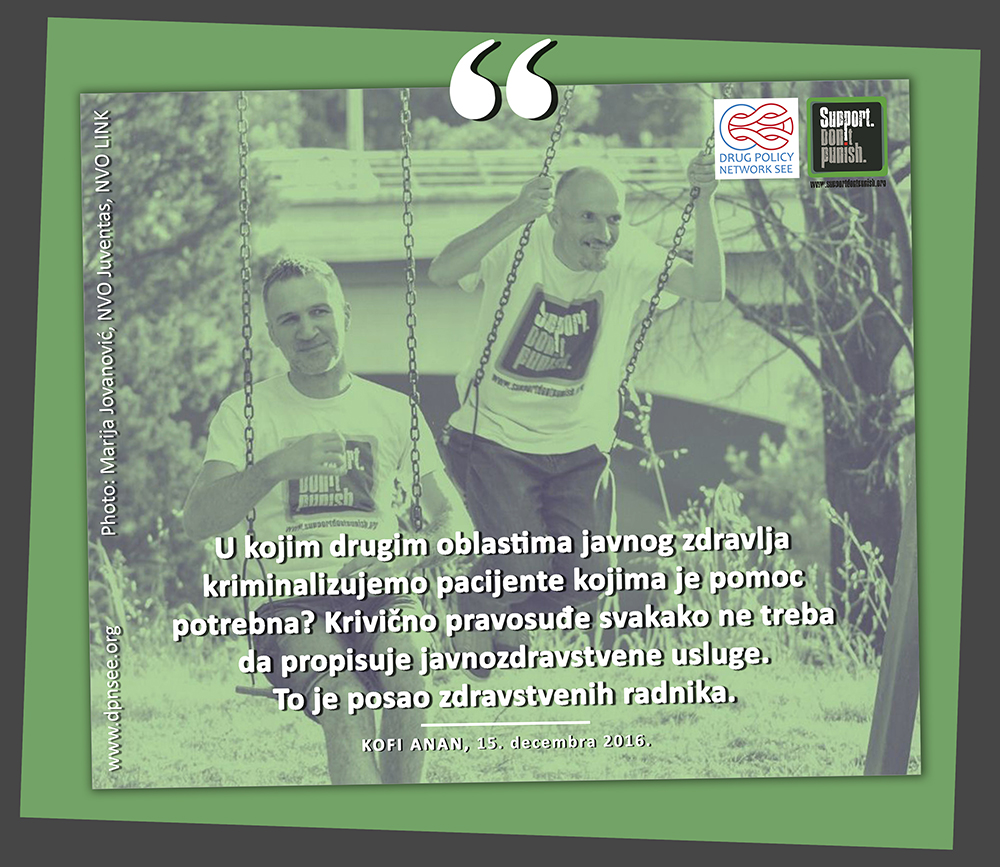 Tokom juna meseca, DPNSEE i organizacije članice postavljaće izjave o politikama prema drogama, Kofi Anana, nekadašnjeg Generalnog sekretara UN i istaknutog člana <a href="/globalcdp/">The Global Commission on Drug Policy (GCDP)</a>
<a href="/DPN_SEE/">DPNSEE</a>